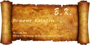 Brauner Katalin névjegykártya